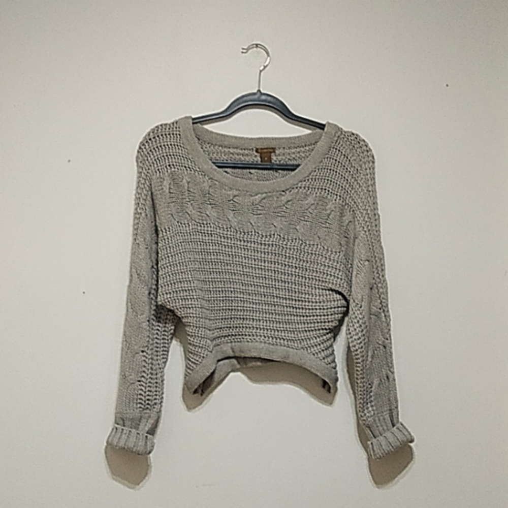 Copper Key Crop Long Sleeve Sweater